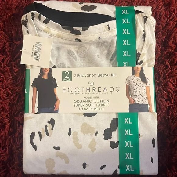 ECOTHREADS 2 100% ORGANIC COTTON SHORT SLEEVE TEES NEW WITH TAGS - Picture 2 of 6